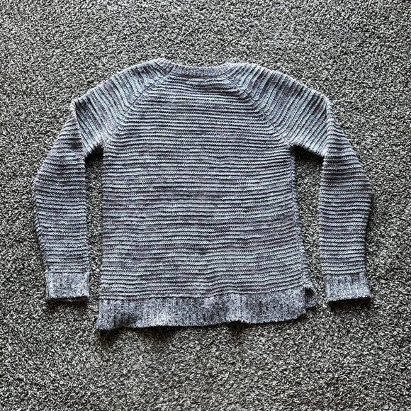 Grey And Multi Colored Striped Sweater, Faded Glory Ribbed Pullover, Size medium - Picture 3 of 7